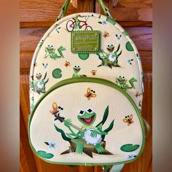 Loungefly Disney Parks Kermit (Unisex) Backpack - Cream and Green - Picture 1 of 5